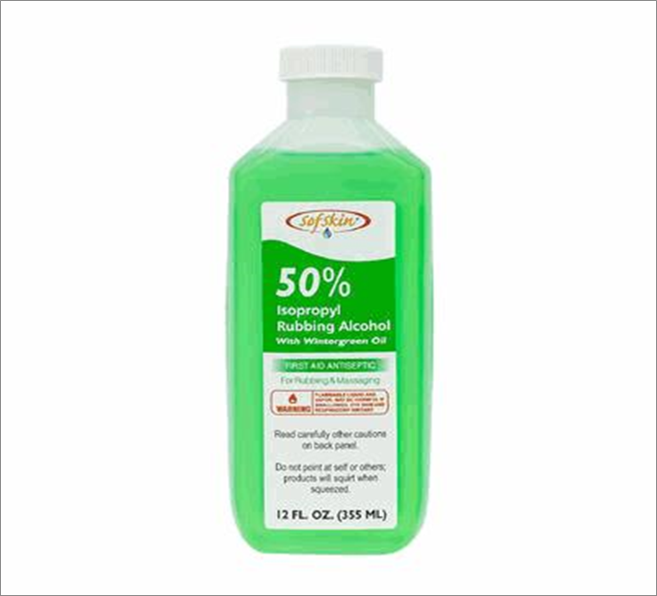 12oz 50% Rubbing Alcohol – Wintergreen Scent