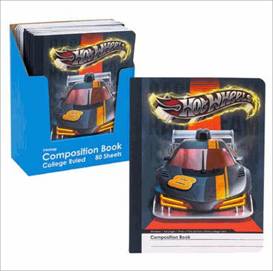 Hot Wheels Themed Composition Notebook – 80 Sheets