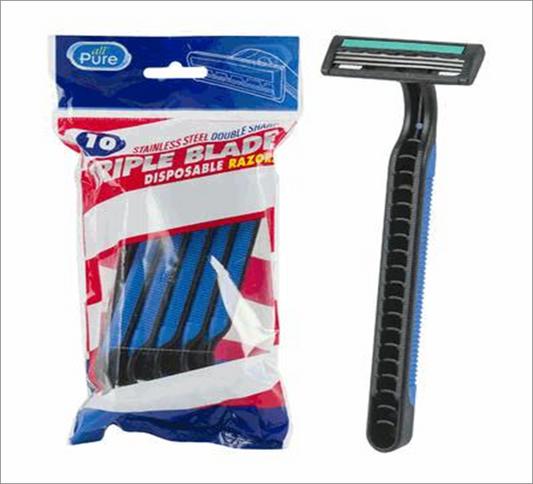 Men’s Triple Blade Razors – 10 Pack