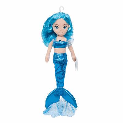 PLUSH,14"CRYSTAL SPARKLES AQUA