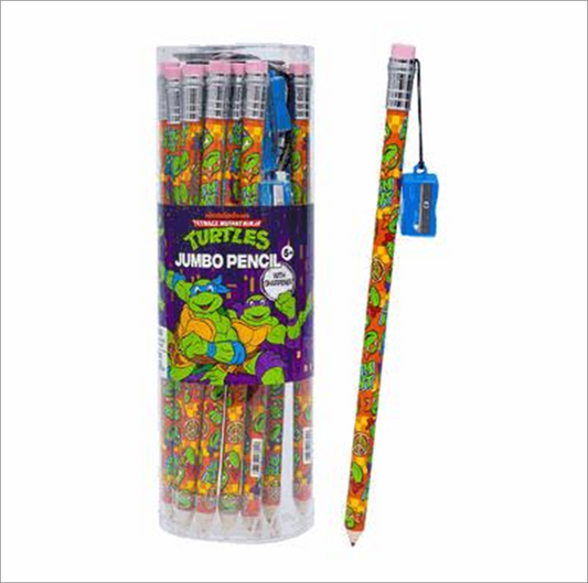 Teenage Mutant Ninja Turtles Jumbo Pencil with Sharpener – Kids Writing Pencil