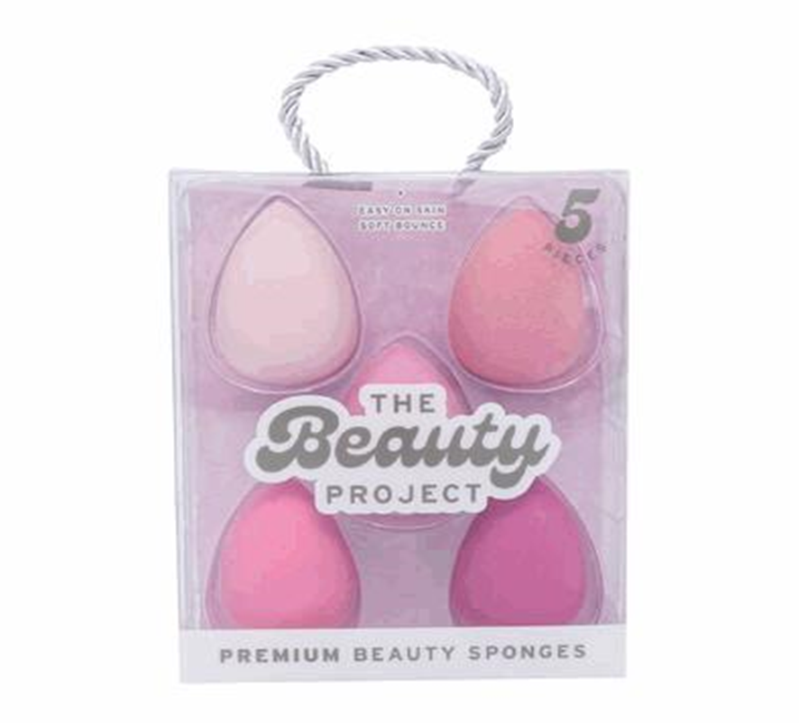 Blending Sponge Set โ 5pc Pink Rose Makeup Sponges