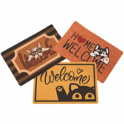 DOOR MAT,16"x24" ASST PVC