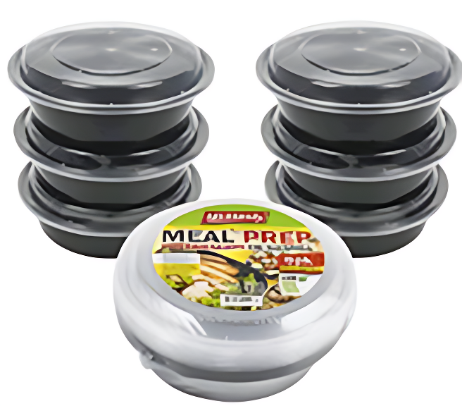 FOOD CONTAINER,6pk 30ozRND BLK