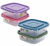FOOD CONTAINER,50oz CLEAR WITH FLOWER PRINT