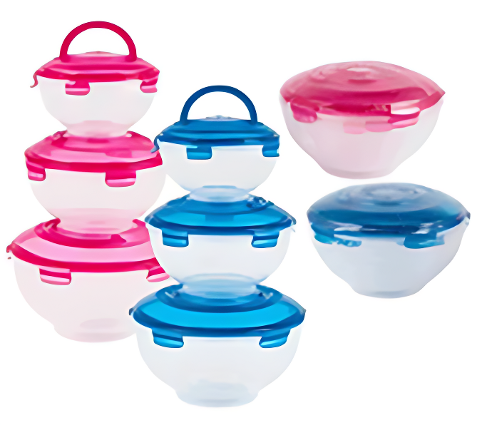 FOOD CONTAINER SET,3pc RNDw/LI