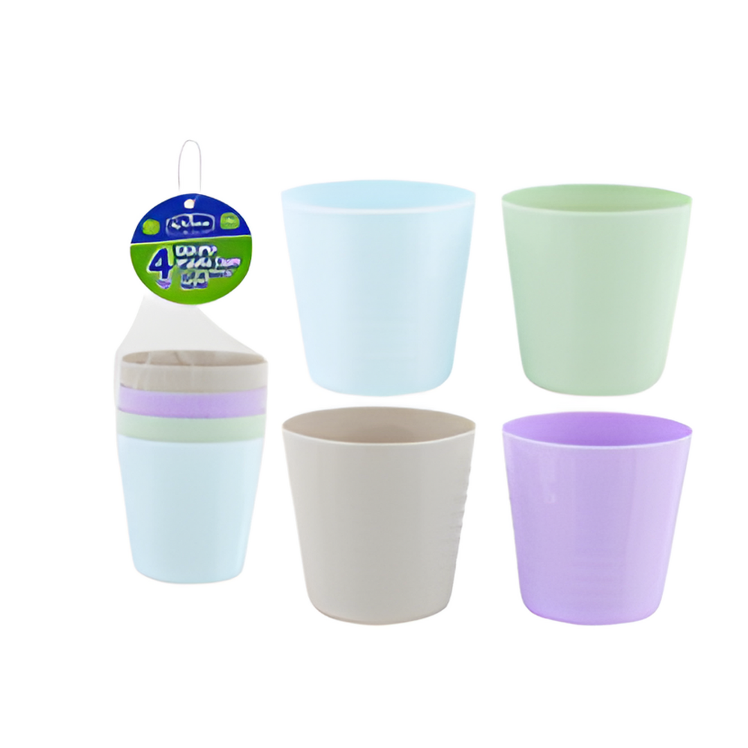 PLASTIC CUP SET,3" 4pc 6oz/175