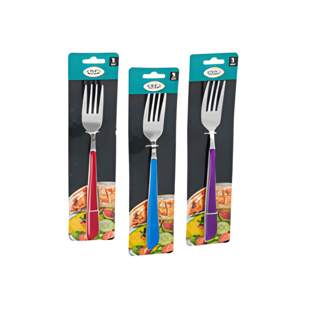 FORK,8"SILVER S.S.wCLR HNDL 3A