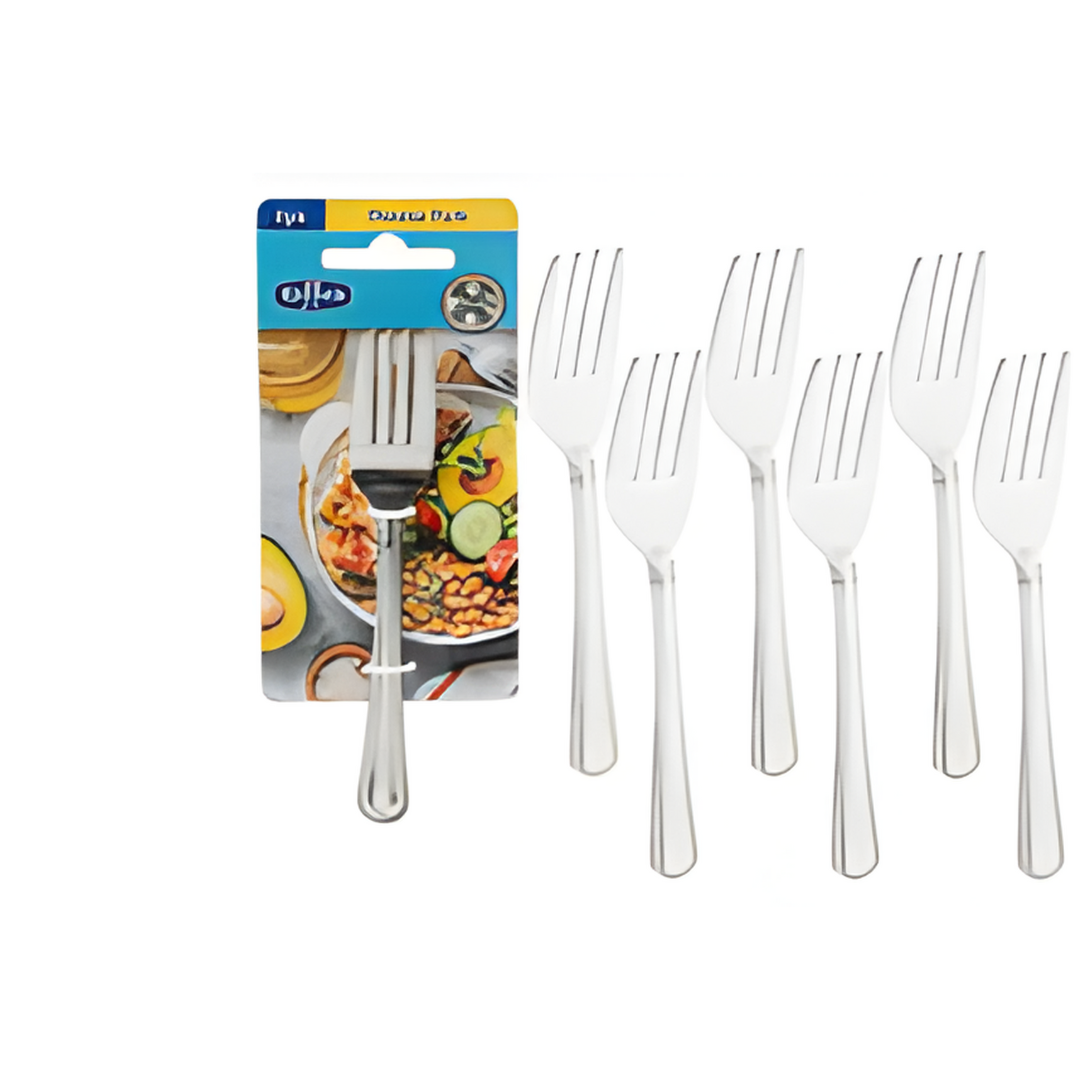 DESSERT FORK SET,6pk STAINLESS