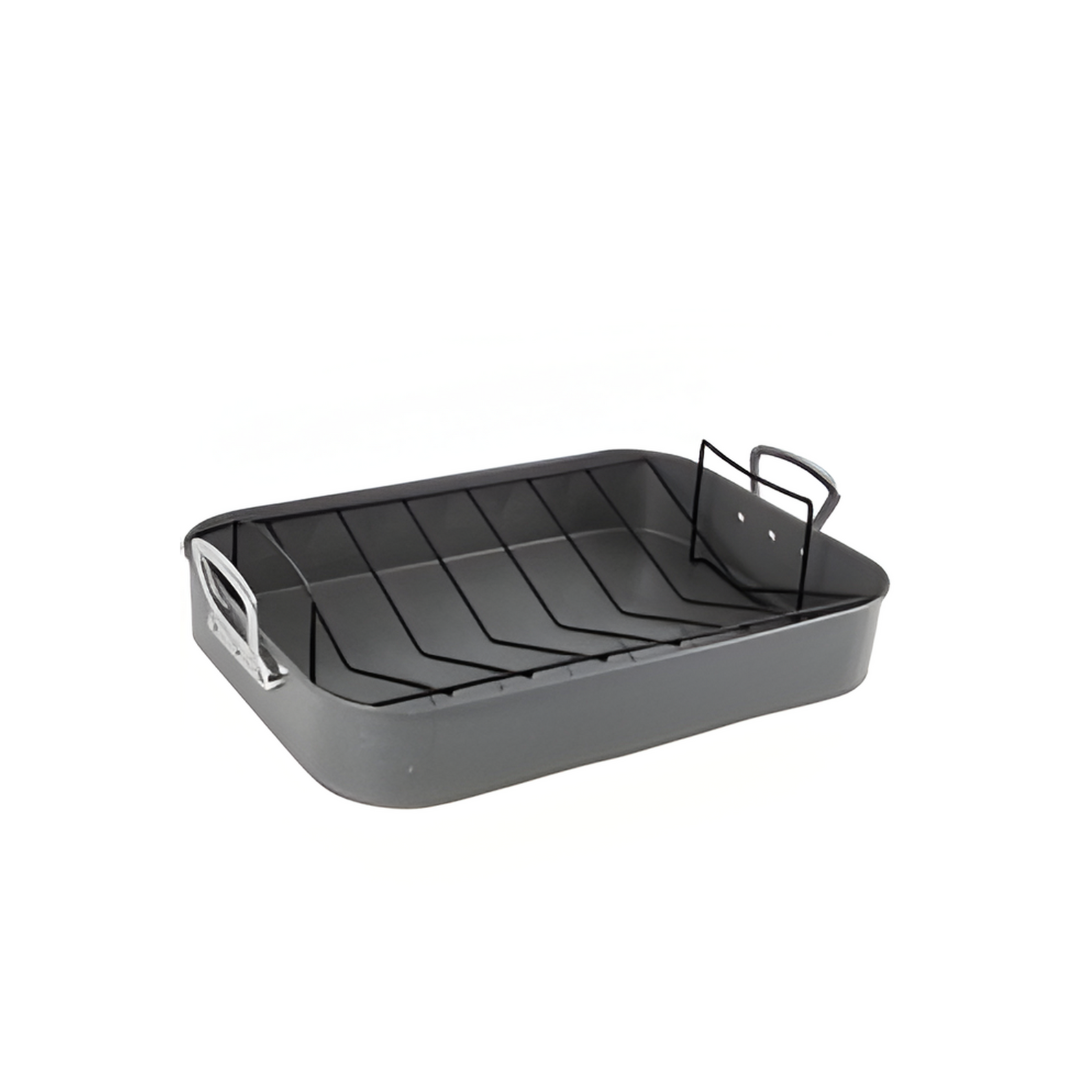 ROASTER PAN,2pc w/RACK GREY