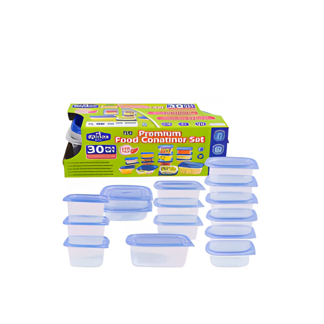 FOOD CONTAINER SET,30pc CLEARw