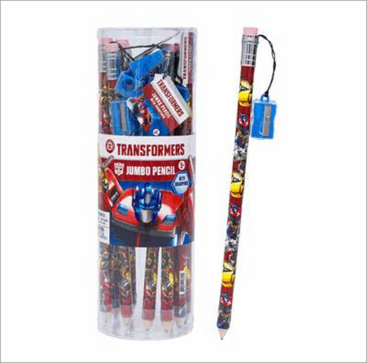 Transformers Jumbo Pencil with Sharpener Kids Writing Pencil