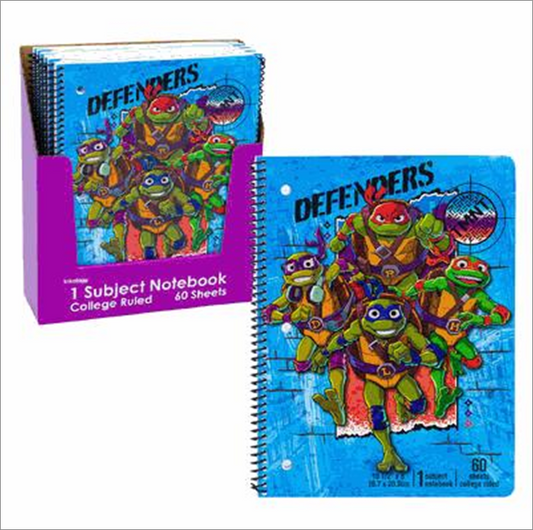 Teenage Mutant Ninja Turtles Themed Notebook – 60 Sheets Spiral Notebook