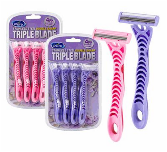 Razor 4pc Triple Blade Women – 2 Assorted Colors