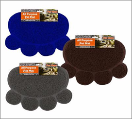12x16" Paw-Shaped Pet Mat – 3 Assorted Colors