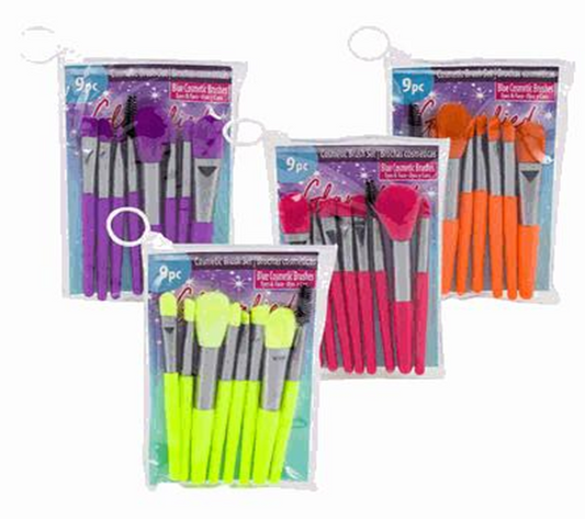 Cosmetic Brush Set – 8pc, 4 Assorted Colors, LaColors