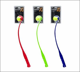 Large Pet Fetch Toy with Ball – 3 Assorted Colors