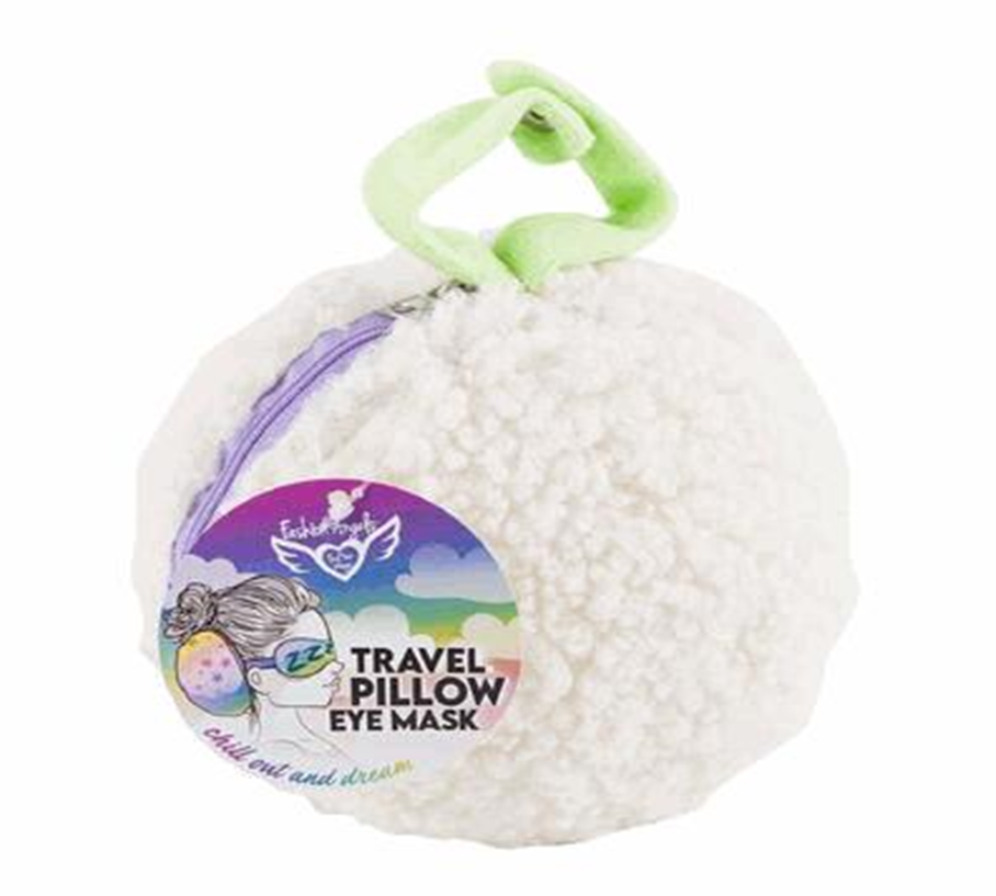 Travel Pillow with Eye Mask – 6.25" Soft Comfort Support