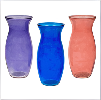 9" Assorted Clear Glass Vases – Set of 3 Styles