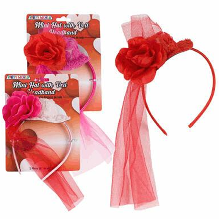 Headband with Hat Lace, 6" – 3 Assorted Designs