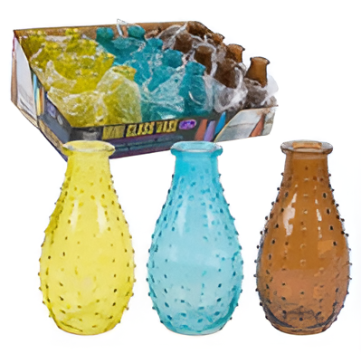 Glass Vase 5 Inch 3 Assorted Colors