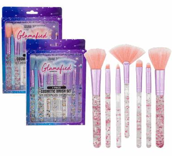 2 Assorted Colors Cosmetic Brush Set – 7pc