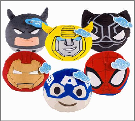 CLOUD PILLOW,8"RND SUPERHEROES