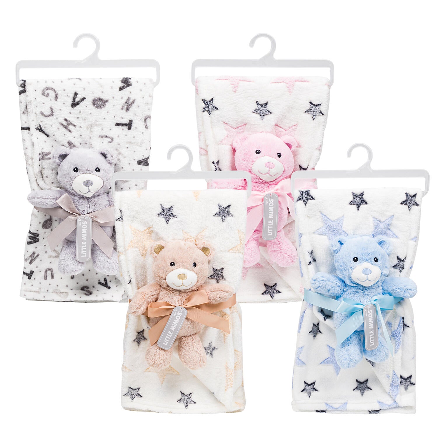 Little Mimos Baby Blanket Set with Plush - Assorted