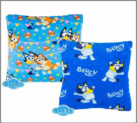 CLOUD PILLOW,13"SQR BLUEY 2ASS