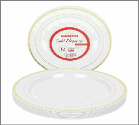 PLATE,12pc 10.25" PLSTC WHITE