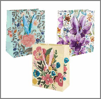 GIFT BAG,LRG HAPPY BDAY FLORAL