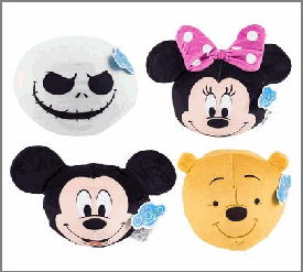 CLOUD PILLOW,8"RND DISNEY 4AST