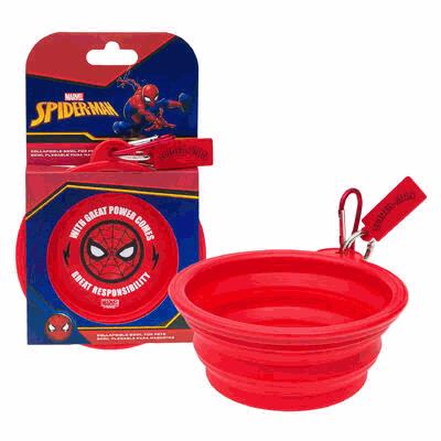 PET BOWL,COLLAPSIBLE SPIDERMAN