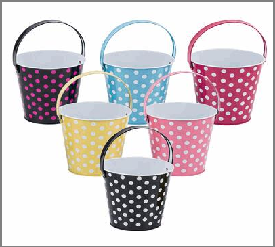 BUCKET,1.1qt TINw/HANDLE POLKA