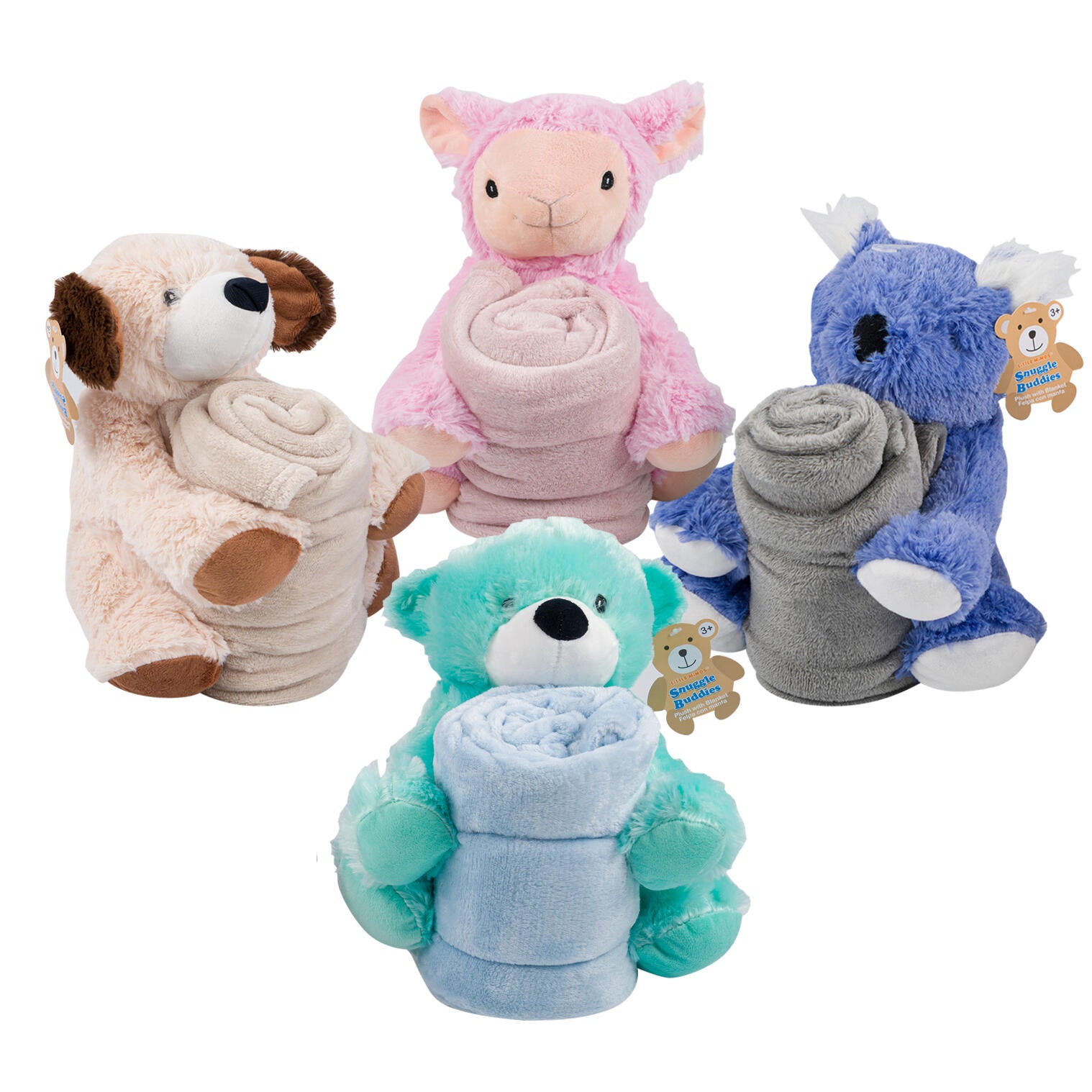 Flannel Blanket W/ Plush- 39''x30''- 4 Assortments