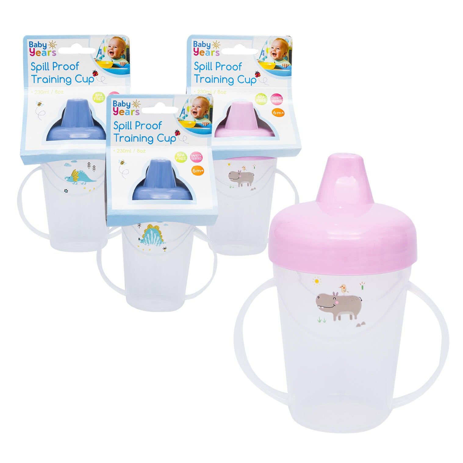 Baby Years Spill Proof Training Cup 8oz Assorted