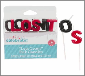 CANDLE,9cs LOST COUNT RED&BLK