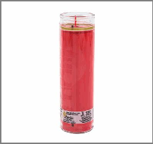 CANDLE,8" RED STYLE 395