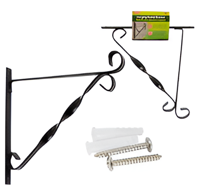 10" Black Metal Hanging Basket Bracket