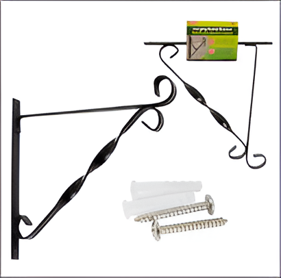 10" Black Metal Hanging Basket Bracket