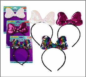 HEADBAND,6" BARRETTES SEQUINED