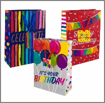 GIFT BAG,XL BIRTHDAY AST