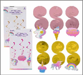 DECOR,17"HANGING SWIRLS METALL