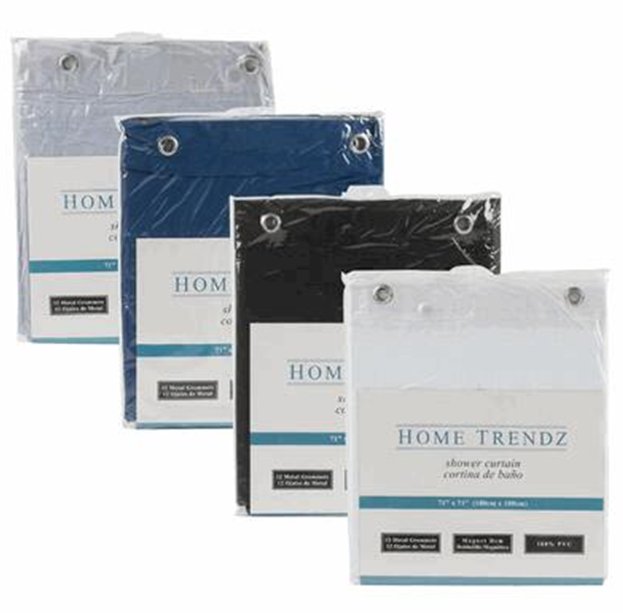 71" Solid Shower Curtain – 4 Assorted Colors