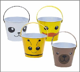 TIN PAIL,5.12" 1.1QT ANIMAL FA