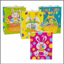 EASTER BAG,13"H PRINTED AST DS