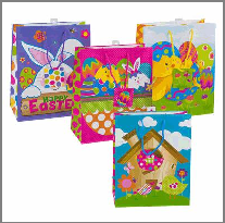EASTER BAG,13"H PRINTED AST DS