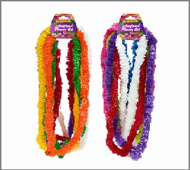 FLOWER LEI,6pc 36"HAWAIIAN AST