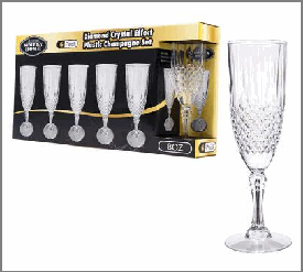 CHAMPAGNE FLUTES,6pc 8oz DIAMO