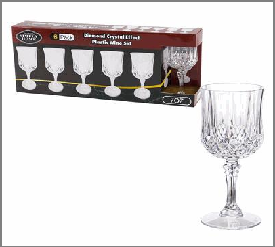WINE GLASS SET,6pc 7ozDIAMOND